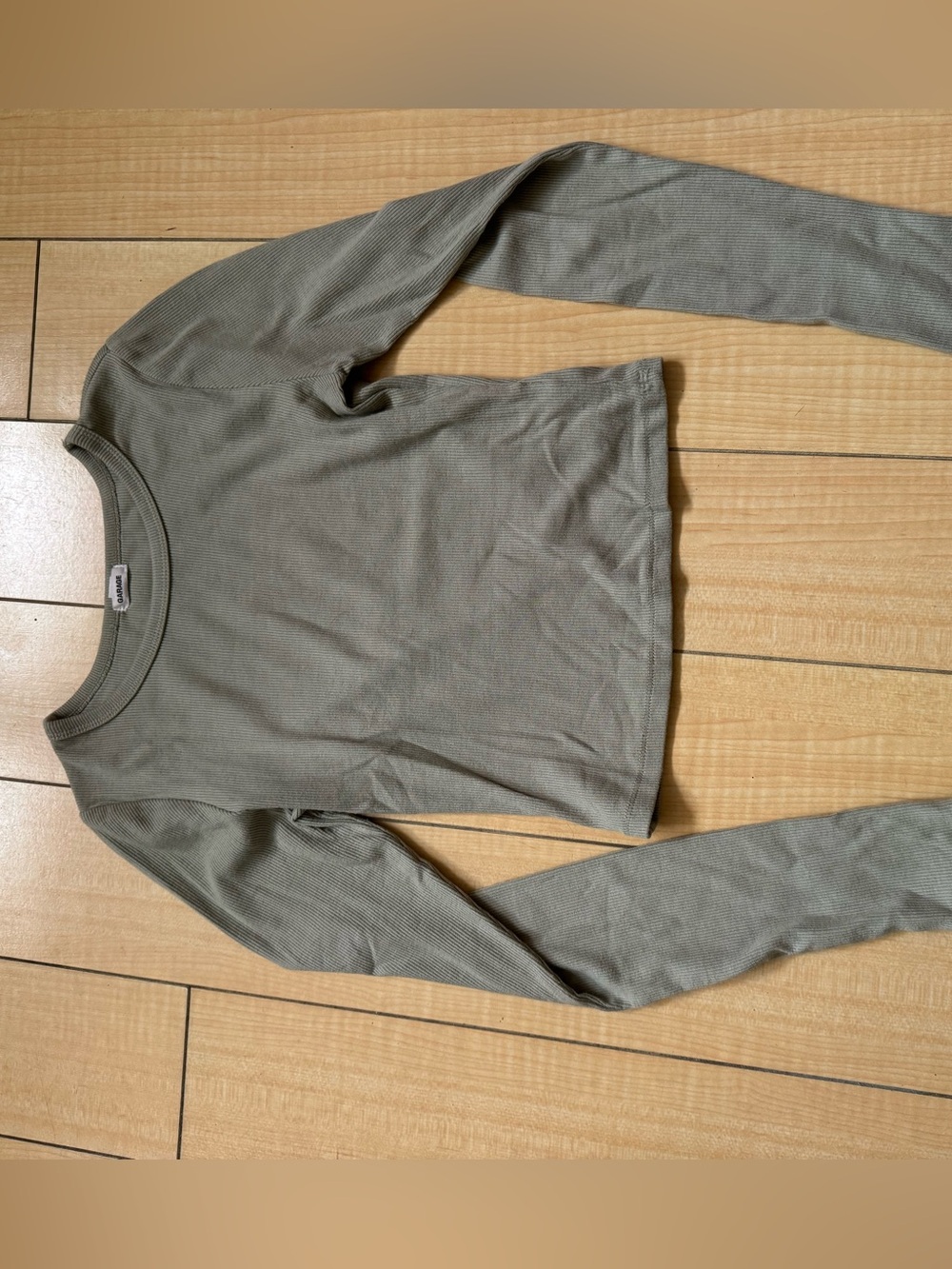 Garage Slim Ribbed Long-Sleeve Shirt - Olive Green